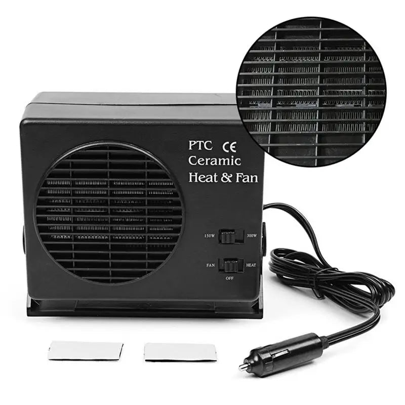 Comnox - Auto Voorruitontdooier en Verwarming - 2-in-1 Design - 12V - 150W/300W - Compacte Autoverwarmer - Car Heater Zwart - Comnox Company