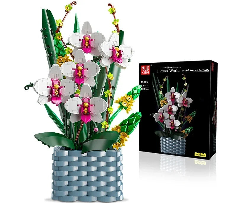 Comnox - Mould King - Bloemenboeket Bouwset - 1158 Stukjes - LEGO Compatible - Decoratieve Bloemenpracht - Orchidee - Comnox Company