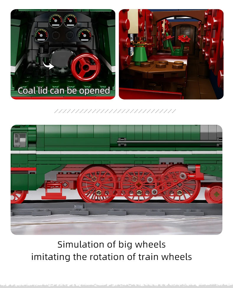 Comnox - Mould King - BR18 201 Duitse Stoomtrein Bouwset - 2348 Stukjes - LEGO Compatible - Educatief Speelgoed - Comnox Company