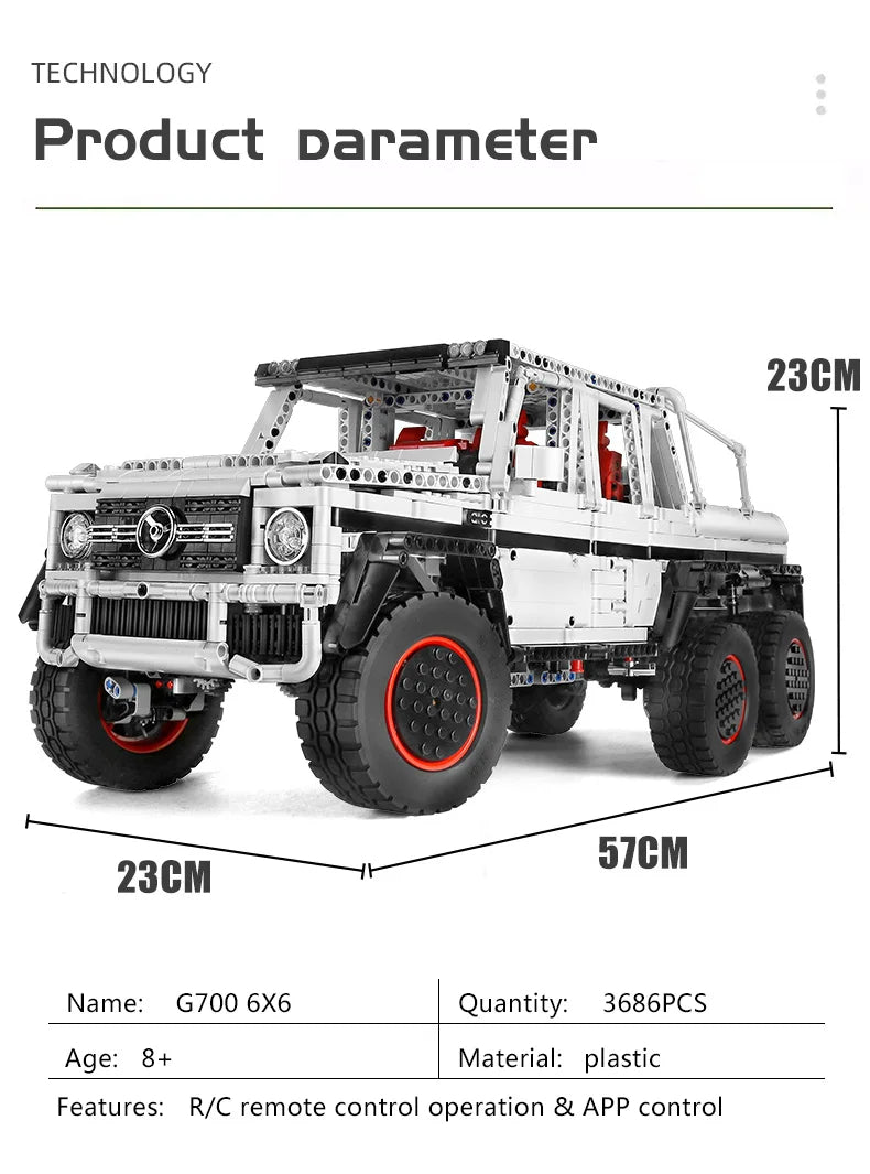 Comnox - Mould King G700 6x6 Off-Road Vehicle - 3686 Stukjes - LEGO Compatible - Technisch Speelgoed - Comnox Company