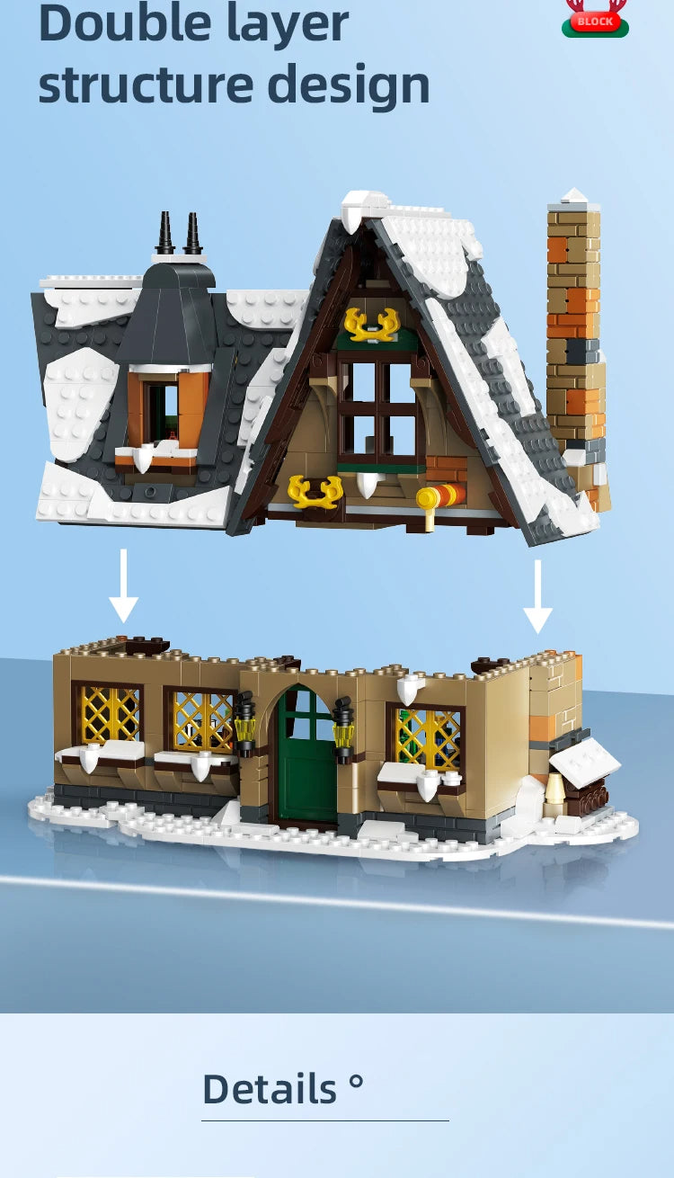 Comnox - Mould King - Kersthuisje Bouwset - Compatibel met LEGO - 766 Stenen - Kertset - Comnox Company