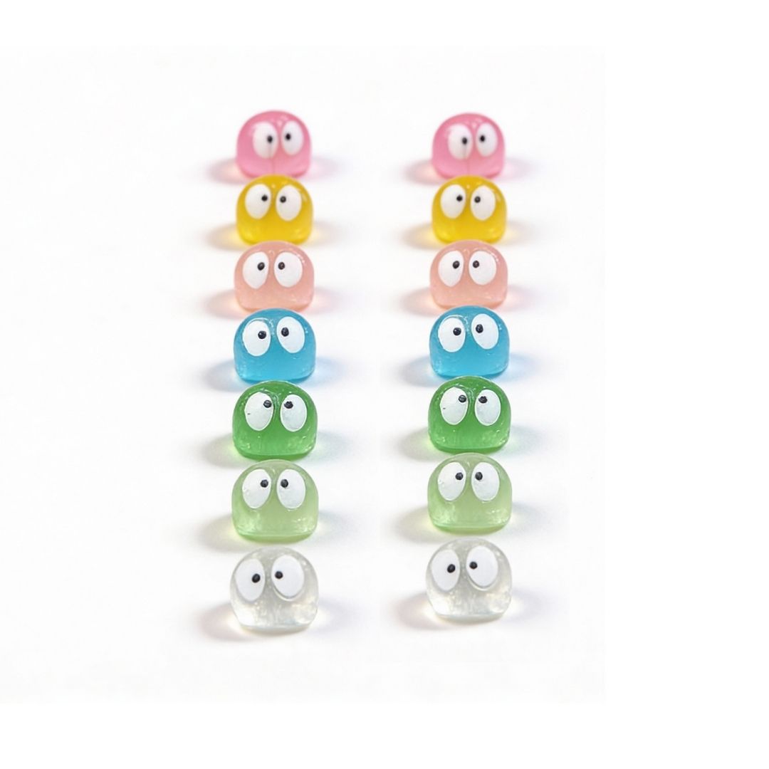Minis - Set of 14 - Miniature Figurines - Glow in the dark - Multicolor - ↑ 1 cm