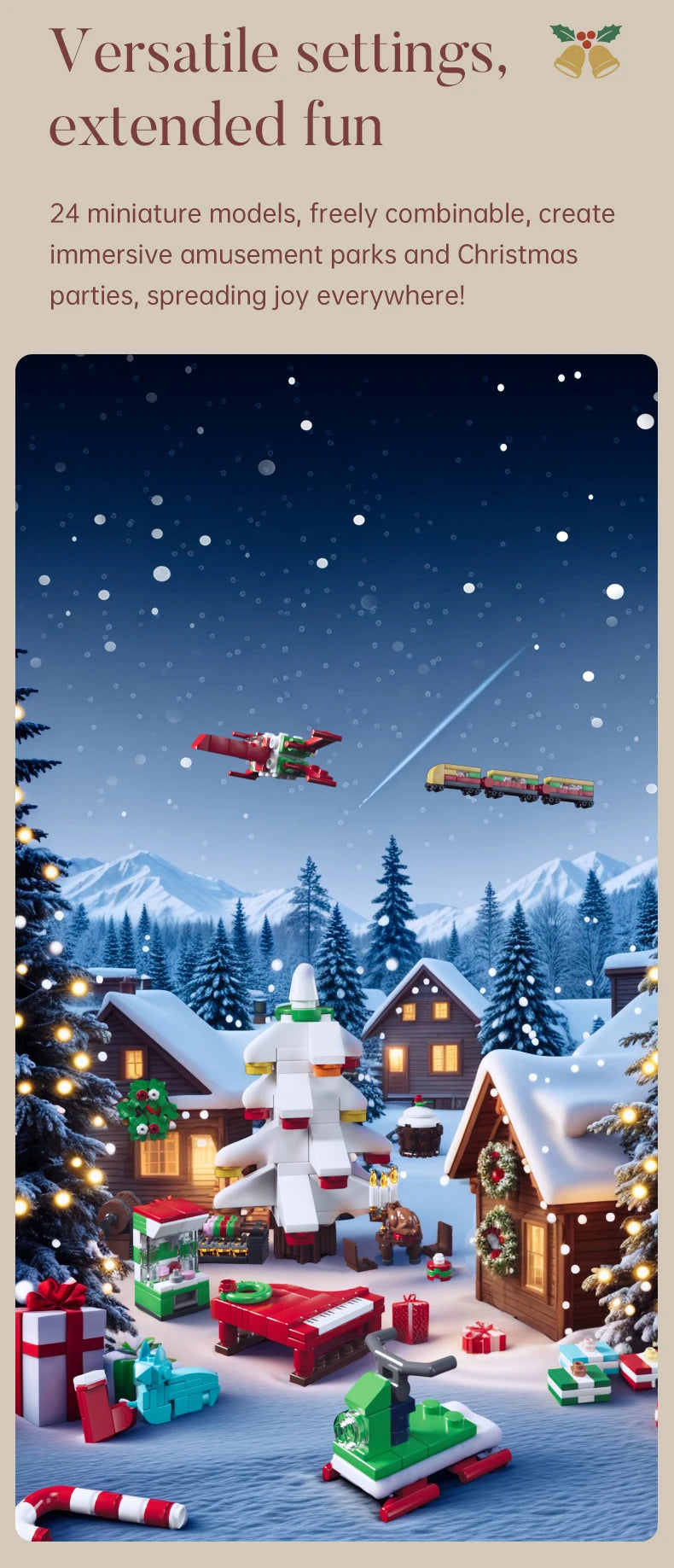 Comnox - Mould King - Kerst Countdown Kalender - 725 Stukjes - LEGO Compatible - Kerstcadeau - Rood - Comnox Company