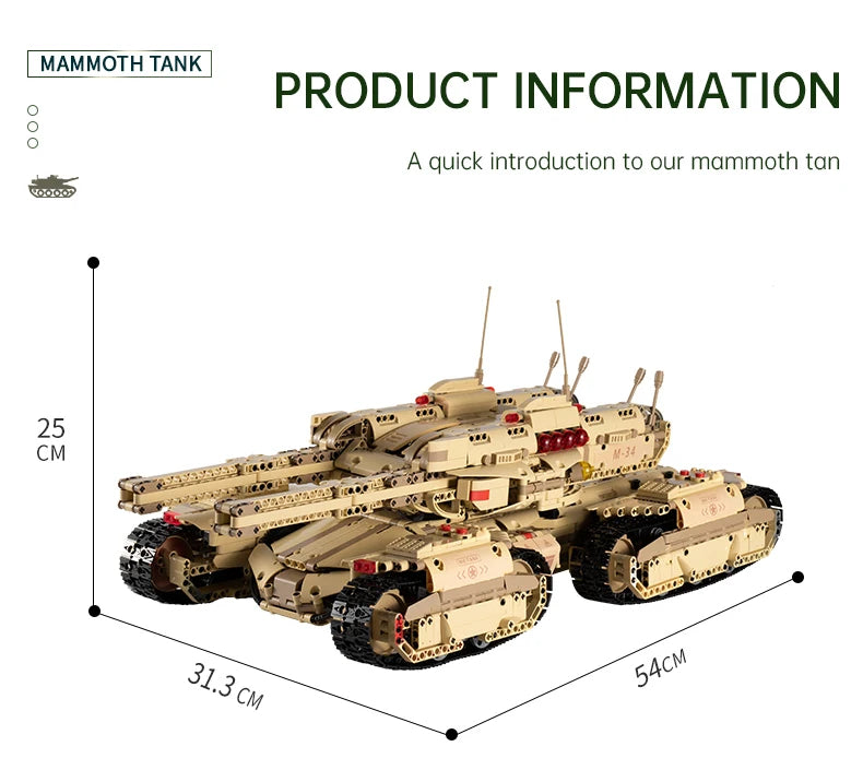 Comnox - Mould King - Mammoet Tank - 3296 Stukjes - LEGO Compatible - Comnox Company