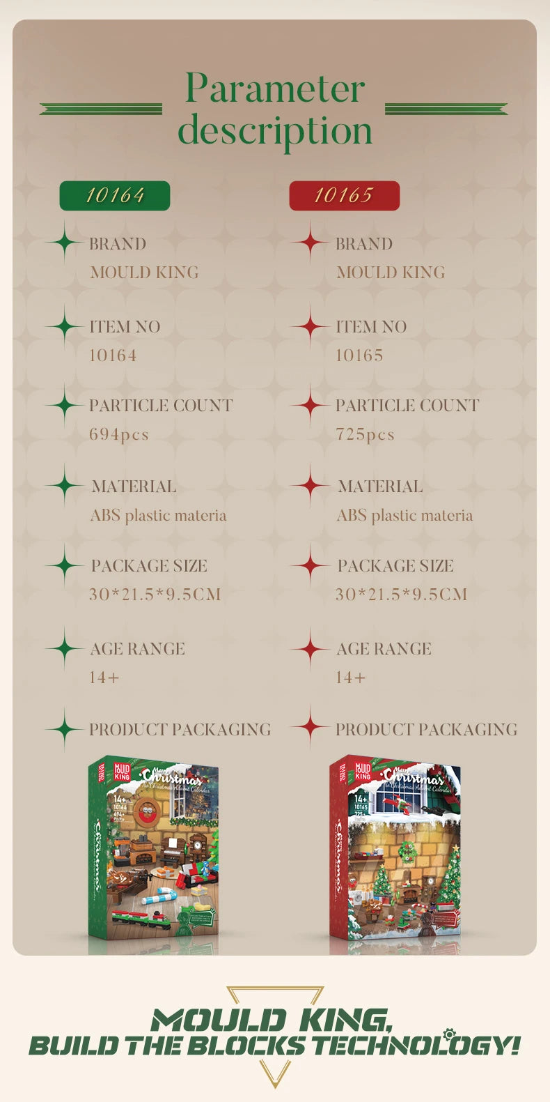 Comnox - Mould King - Kerst Countdown Kalender - 694 Stukjes - LEGO Compatible - Kerstcadeau - Groen - Comnox Company