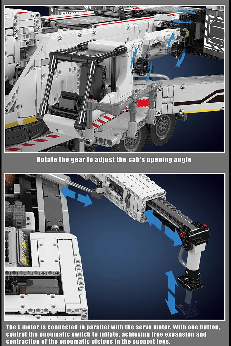 Comnox - Mould King - LTM 11200 Kraan Vrachtwagen Bouwset - 8506 Stuks - Compatibel met LEGO - Technisch Speelgoed - Wit - Comnox Company