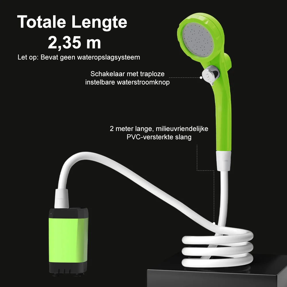 Comnox - Draagbare Camping Douchepomp - Digitale Display - Oplaadbaar - Buitendouche met Waterstop - 6000mAh Battery - Camping Shower - Grijs