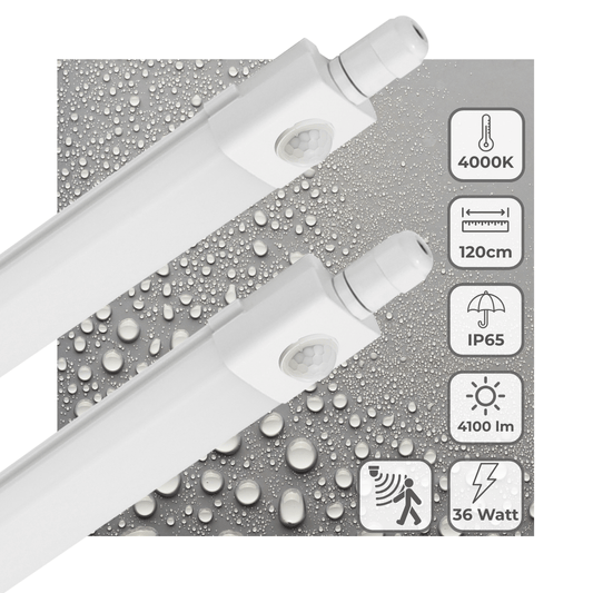 Comnox - LED's Light - TL Verlichting met Bewegingssensor 120 cm - Krachtig & Duurzaam Licht - 4100 lm - 4000K - IP65 - IK08