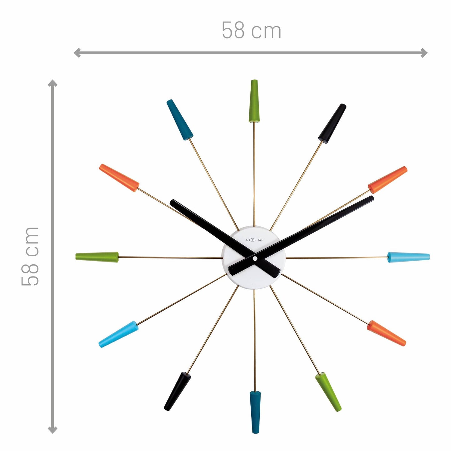 NeXtime Plug Inn Wandklok - Design zonder cijfers - 58cm Roestvrij Staal