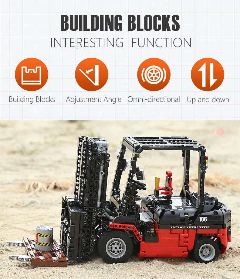 Comnox - Mould King - App RC Heftruck Bouwset - 1719 Stuks - Forklift - Technisch Speelgoed met Bluetooth en Afstandsbediening - LEGO Compatible - Comnox Company