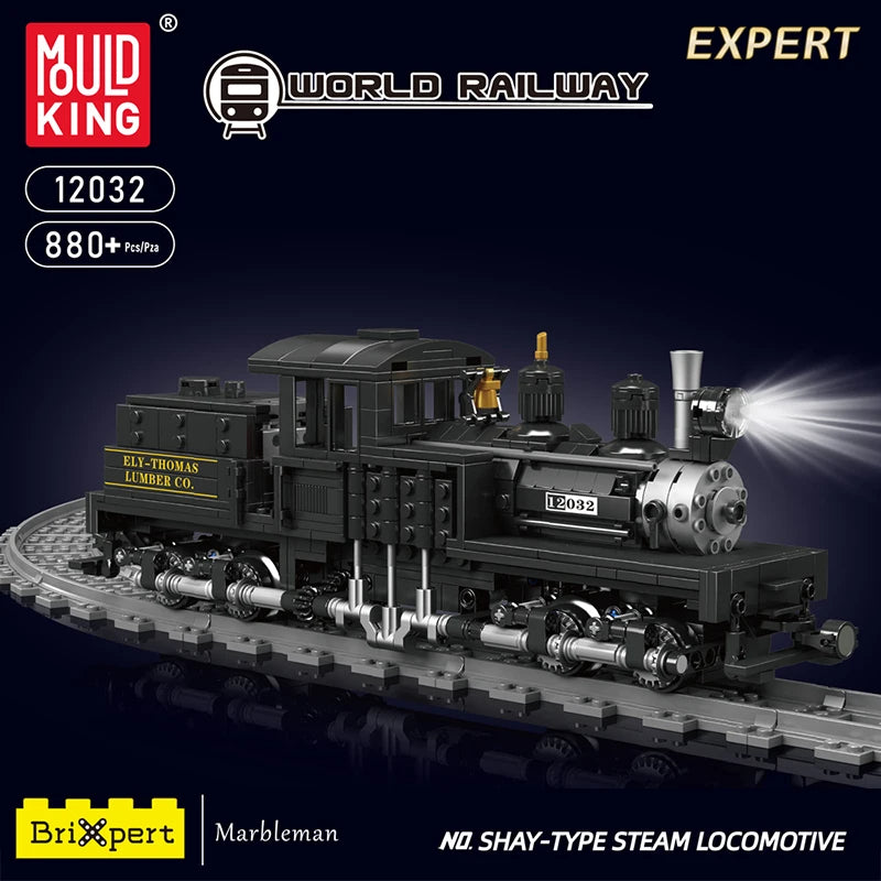Comnox - Mould King - Shay-Type Stoomlocomotief - 880 Stukjes - LEGO Compatible - Technische Bouwset - Comnox Company
