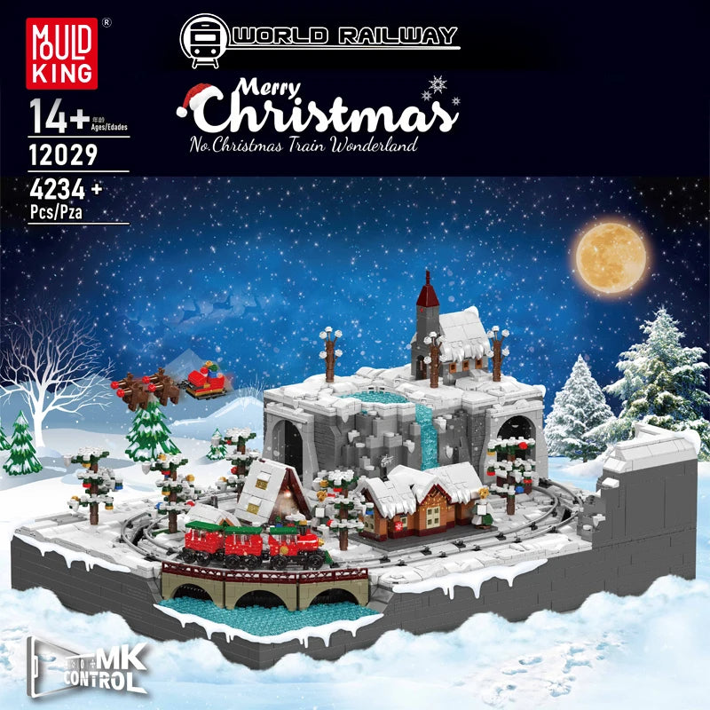 Comnox - Mould King - Kersttrein Wonderland - Gemotoriseerd Bouwpakket - 4234 Stenen - Remote Control Christmas Train Set - Speelgoed voor Kerstliefhebbers en Kinderen - LEGO Compatible