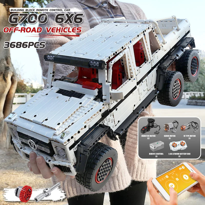 Comnox - Mould King G700 6x6 Off-Road Vehicle - 3686 Stukjes - LEGO Compatible - Technisch Speelgoed - Comnox Company