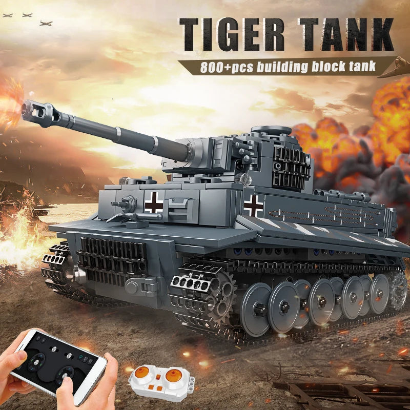 Comnox - Mould King - Tiger I Tank Bouwset - RC - 800+ Stukjes - LEGO Compatible - Comnox Company
