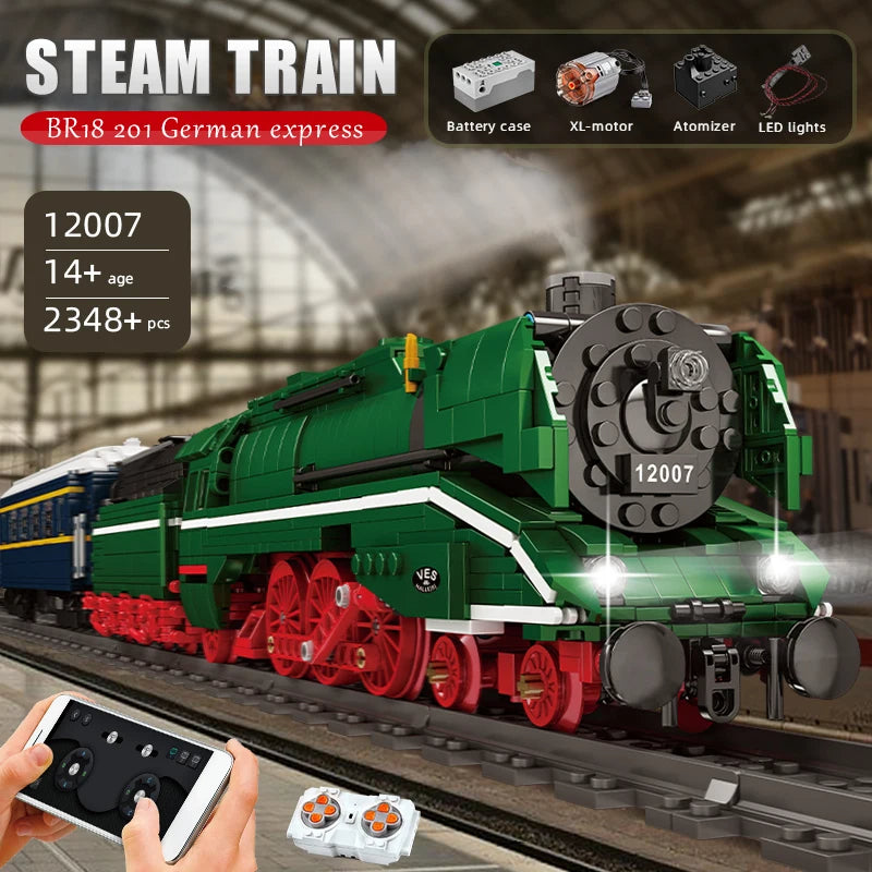 Comnox - Mould King - BR18 201 Duitse Stoomtrein Bouwset - 2348 Stukjes - LEGO Compatible - Educatief Speelgoed - Comnox Company