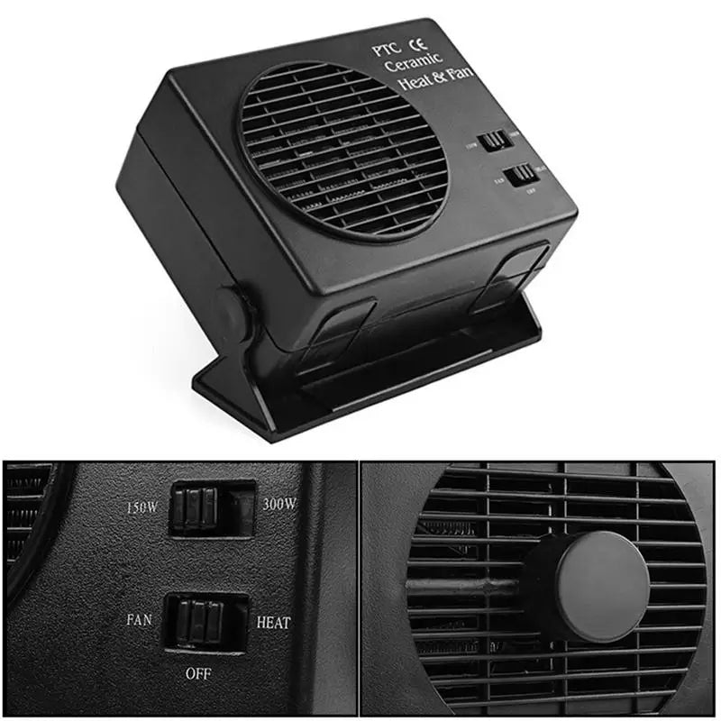 Comnox - Auto Voorruitontdooier en Verwarming - 2-in-1 Design - 12V - 150W/300W - Compacte Autoverwarmer - Car Heater Zwart - Comnox Company