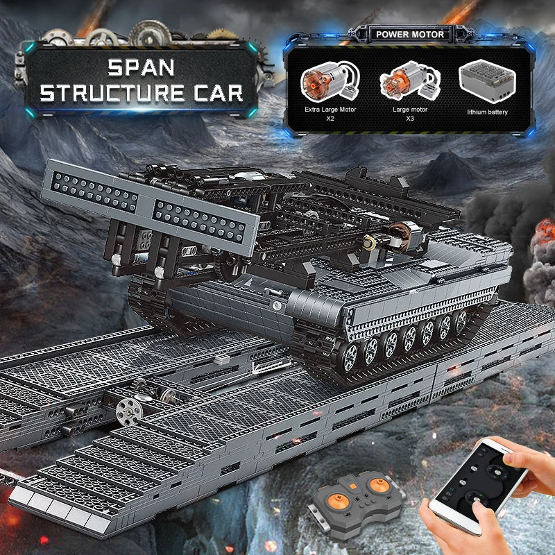 Comnox - Mould King - Technische Militaire Tank Bouwset - 2388 Stukjes - LEGO Compatible - Met Afstandsbediening - Comnox Company