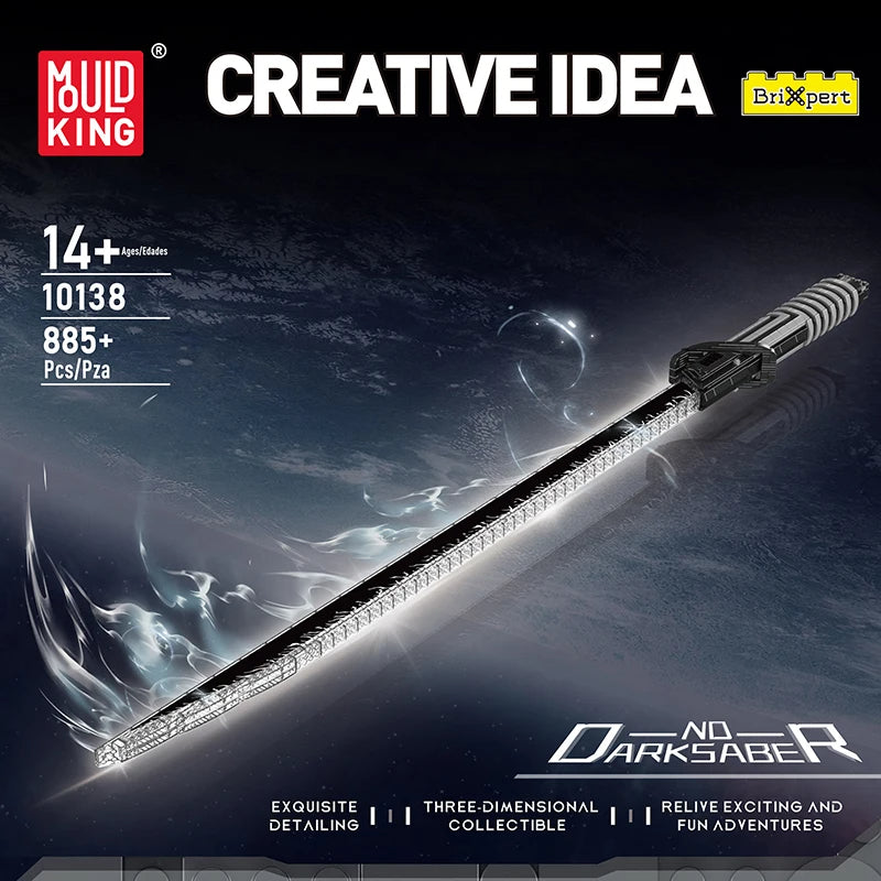 Comnox - Mould King - Darksaber Modelbouwset met LED-verlichting - 885 Stuks - 116 cm - Perfecte Displayset voor Star Plan Fans - Compatibel met LEGO - Gift Idea