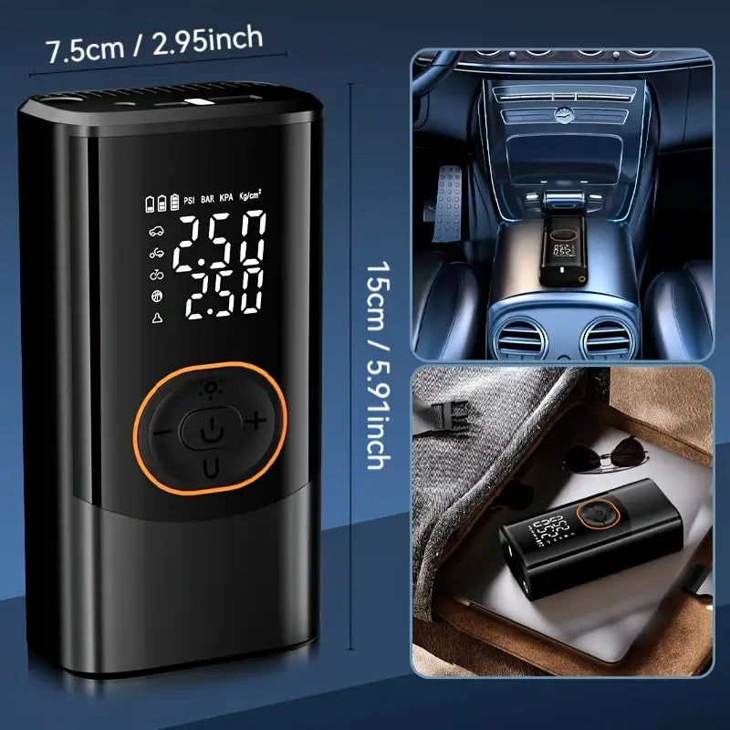Draagbare Elektrische Bandenpomp – Compact, Krachtig & Slim Display