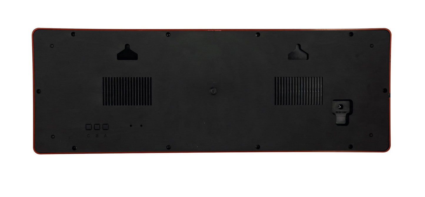 Blauwe llama-klok met cactus op houten plank