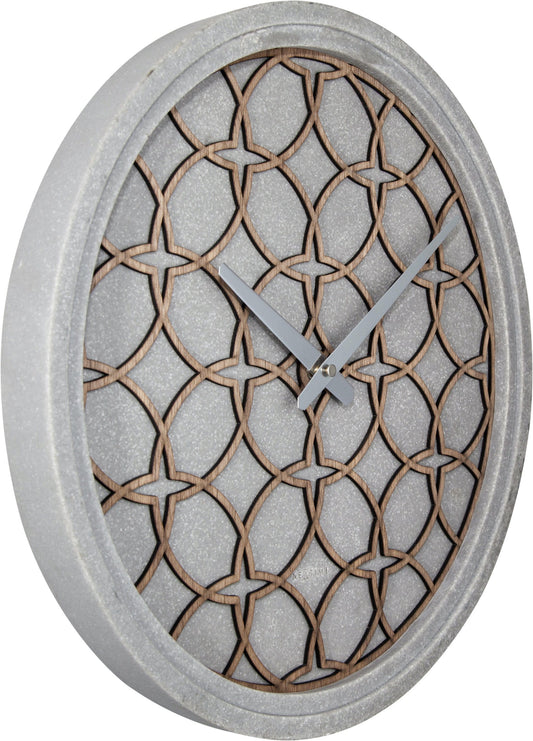 Comnox - NeXtime Concreto Love - Stijlvolle wandklok zonder tikken - 39 cm Grijs