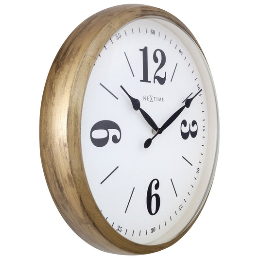 Comnox - NeXtime Classic Wandklok - Stille beweging - Wit metaal