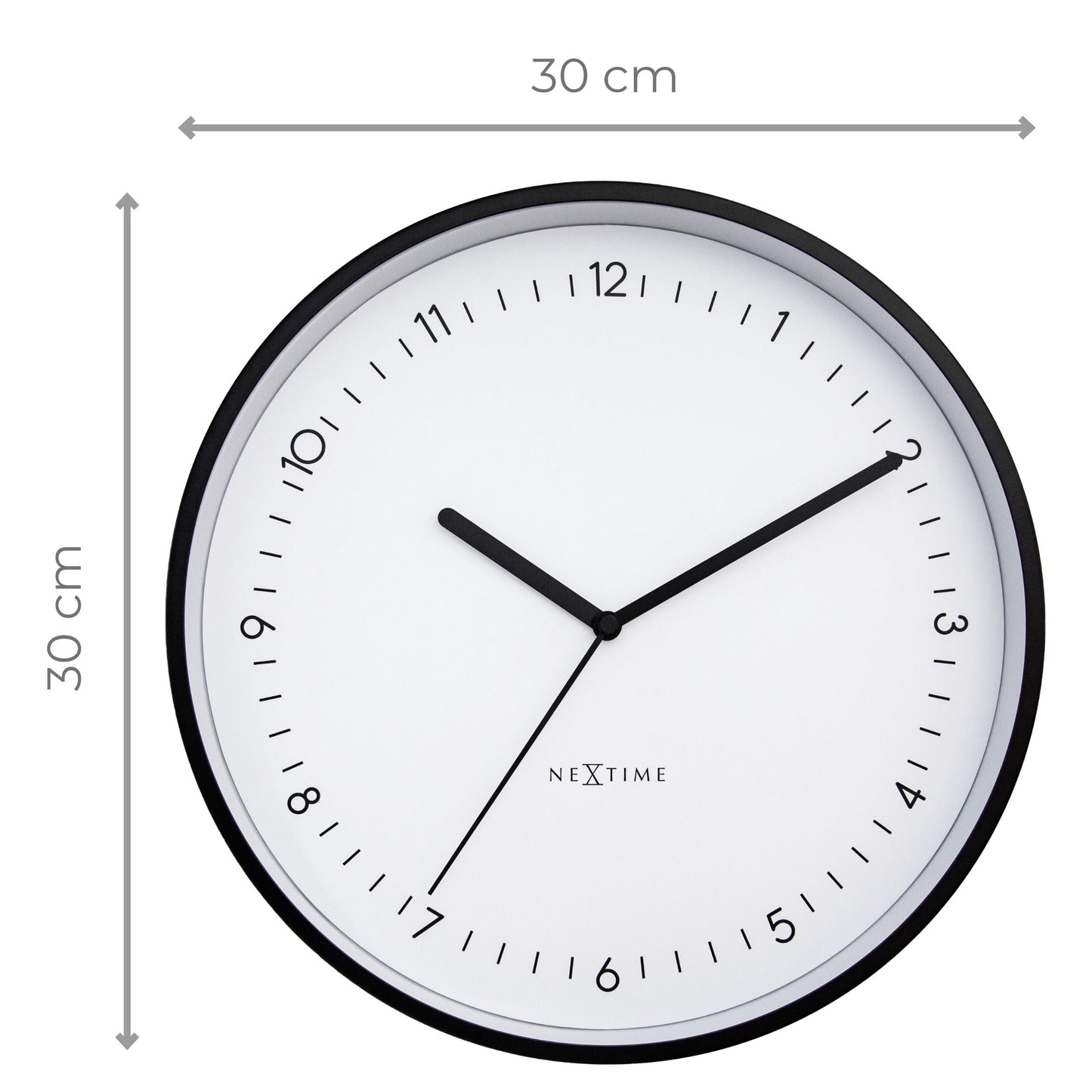 NeXtime Berlin - Stille wandklok met aluminium design - 30 cm