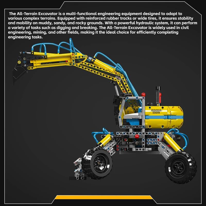 Comnox - Mould King - All-Terrain Graafmachine Bouwset - 1372 Stukjes - LEGO Compatible - Pneumatisch Model