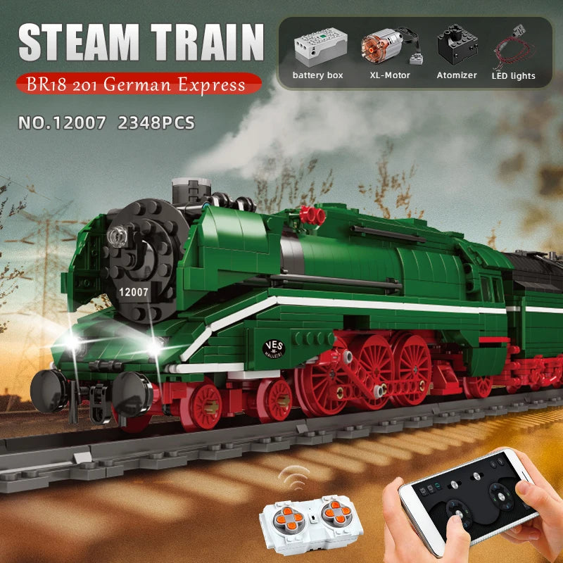 Comnox - Mould King - BR18 201 Duitse Stoomtrein Bouwset - 2348 Stukjes - LEGO Compatible - Educatief Speelgoed - Comnox Company