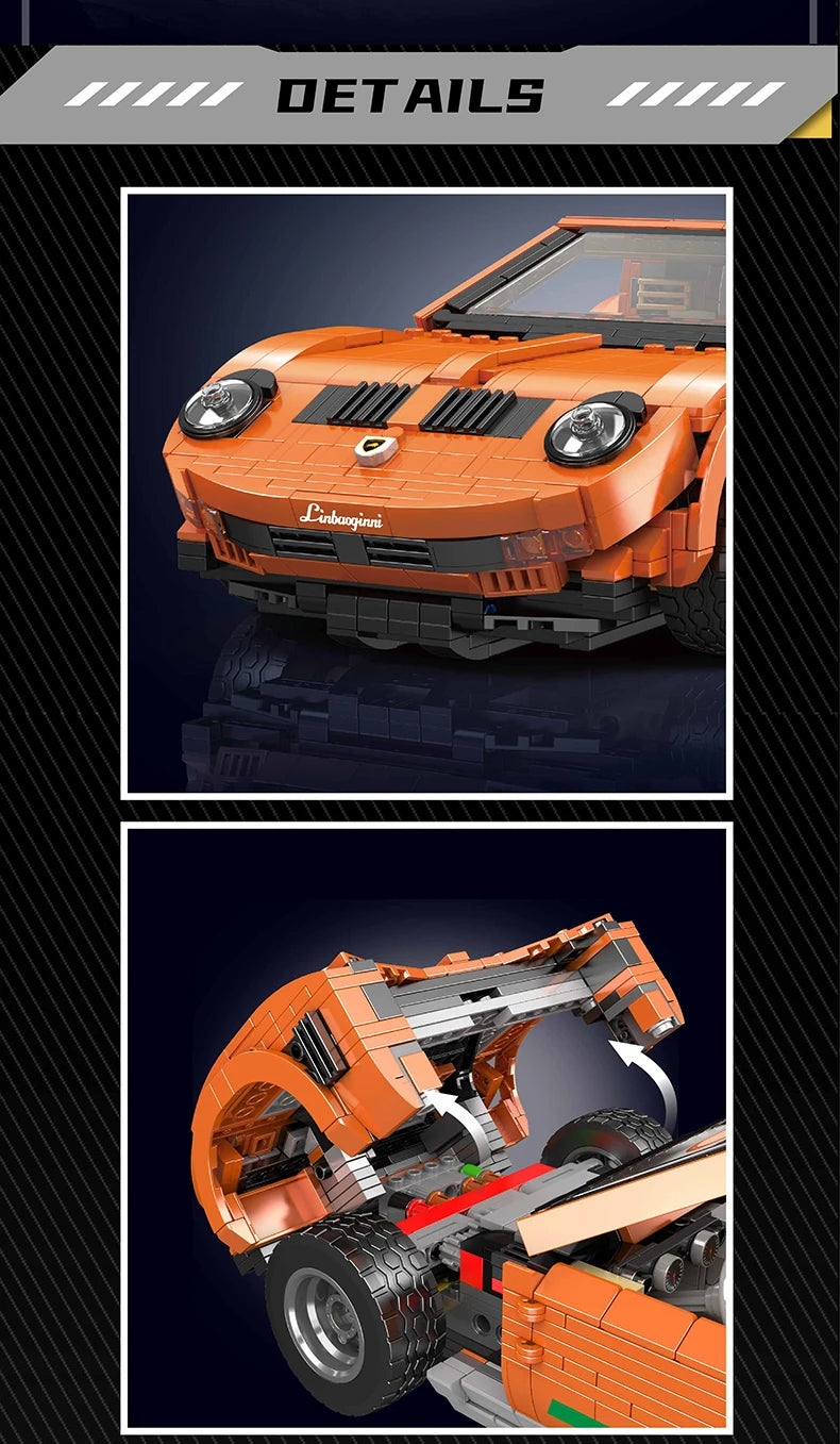 Comnox - Mould King Oranje Mura Sportwagen - 1607 Stukjes - LEGO Compatible - Technisch Speelgoed - Comnox Company