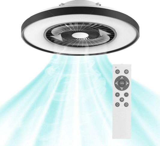 Proventa 3D Air Plafondlamp met Ventilator 60cm - Full room luchtcirculatie - Zomer & Winterstand – Licht en kleurtemperatuur instelbaar