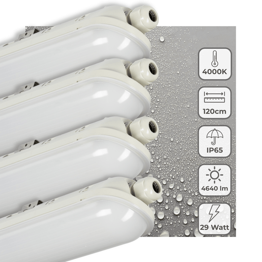 Comnox - LED's Light Pro Koppelbaar LED TL armatuur - Waterdicht & Schokbestendig - 120 cm