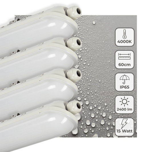 Comnox - LED's Light Pro TL armatuur 60 cm - Direct helder licht - Waterdicht IP65 - 2400 lumen - 15W - Comnox