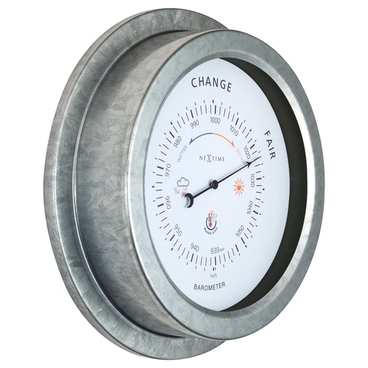 Comnox - Weatherproof Barometer - Buiten weermaatmeter - Waterdicht & duurzaam - Ø22cm - metaal - met aluminium - Silver