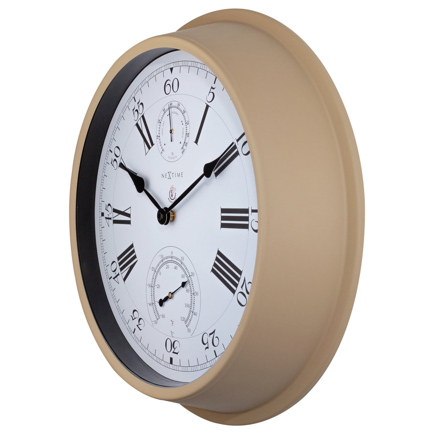 NeXtime Hyacinth - Weerbestendige Tuinklok met Thermometer en Hygrometer - 40.5 cm