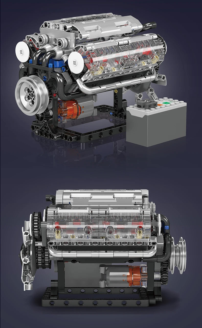 Comnox - Mould King - Technische Bouwset - Gemotoriseerde V8 Motor - 535 Stuks - Voor Kinderen en Techniekfans - LEGO Compatible - Comnox Company