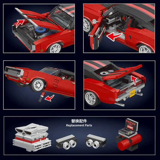 Comnox - Mould King - Technische Muscle Car Bouwset - 1869 Stukjes - LEGO Compatible - Voor Kinderen en Volwassenen - Comnox Company