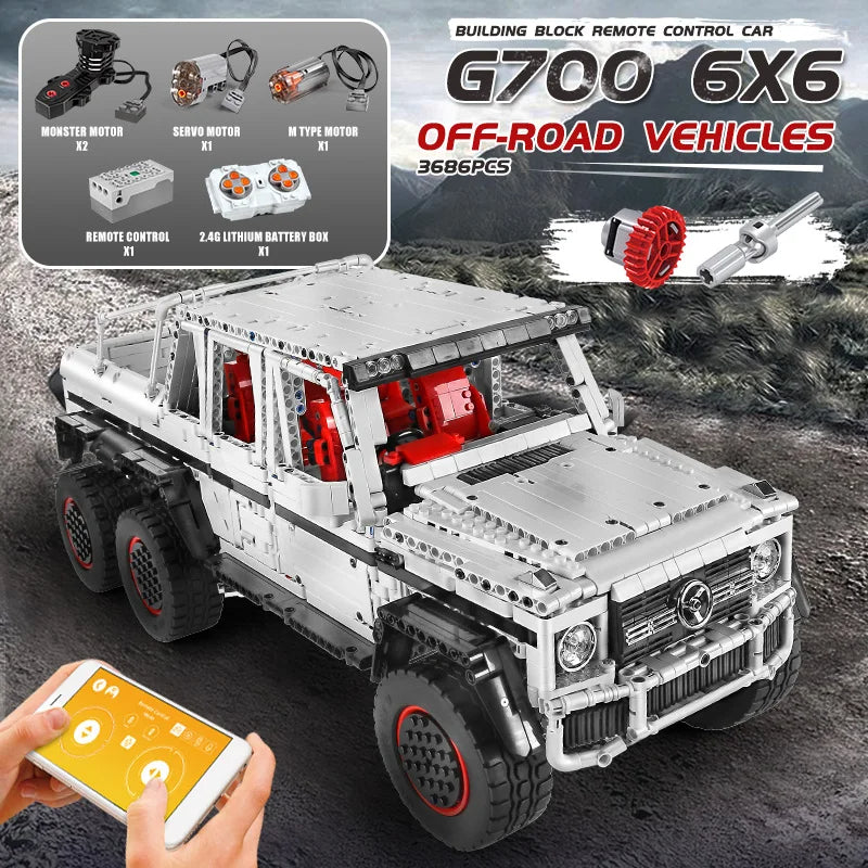 Comnox - Mould King G700 6x6 Off-Road Vehicle - 3686 Stukjes - LEGO Compatible - Technisch Speelgoed - Comnox Company