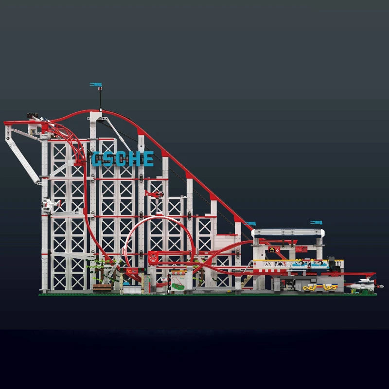 Comnox - Mould King - Technische Achtbaan Bouwset - 3646 Stuks - Gemotoriseerde Rollercoaster - Compatibel met LEGO - Speelgoed voor Fans van Pretparkmodellen - Comnox Company