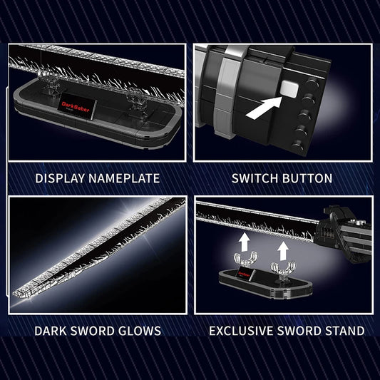 Comnox - Mould King - Darksaber Modelbouwset met LED-verlichting - 885 Stuks - 116 cm - Perfecte Displayset voor Star Plan Fans - Compatibel met LEGO - Gift Idea - Comnox Company