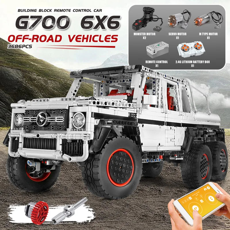 Comnox - Mould King G700 6x6 Off-Road Vehicle - 3686 Stukjes - LEGO Compatible - Technisch Speelgoed - Comnox Company