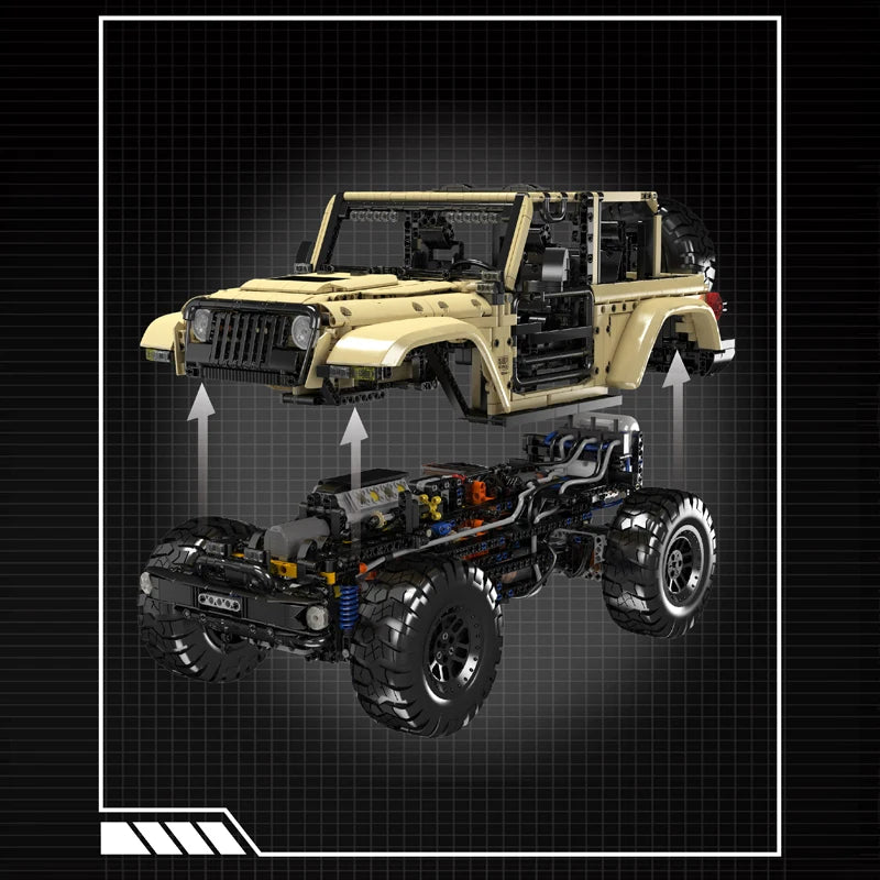 Comnox - Mould King - Off-Road Wrangler SUV Bouwset - 3621 Stuks - RC Modelauto met Pneumatische Accessoires - LEGO Compatible - Comnox Company