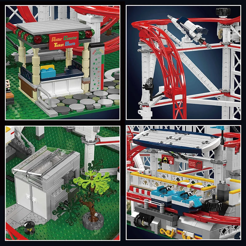 Comnox - Mould King - Technische Achtbaan Bouwset - 3646 Stuks - Gemotoriseerde Rollercoaster - Compatibel met LEGO - Speelgoed voor Fans van Pretparkmodellen - Comnox Company