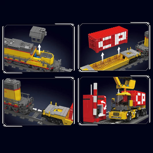 Comnox - Mould King 12027 Technische Treinbouwset - Diesel Locomotief SD40-2 met Afstandsbediening - 1170 Stuks - Comnox Company