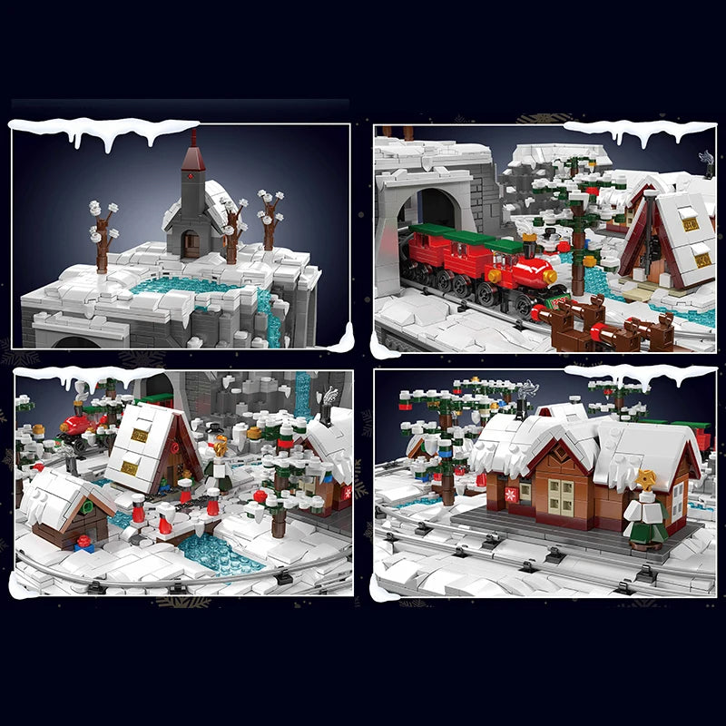 Comnox - Mould King - Kersttrein Wonderland - Gemotoriseerd Bouwpakket - 4234 Stenen - Remote Control Christmas Train Set - Speelgoed voor Kerstliefhebbers en Kinderen - LEGO Compatible