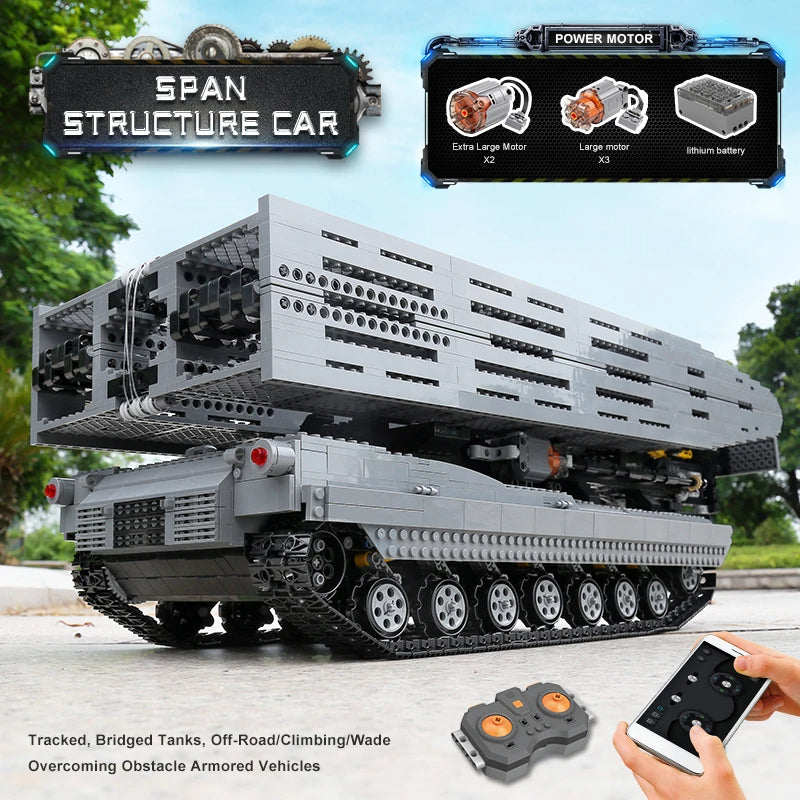 Comnox - Mould King - Technische Militaire Tank Bouwset - 2388 Stukjes - LEGO Compatible - Met Afstandsbediening - Comnox Company