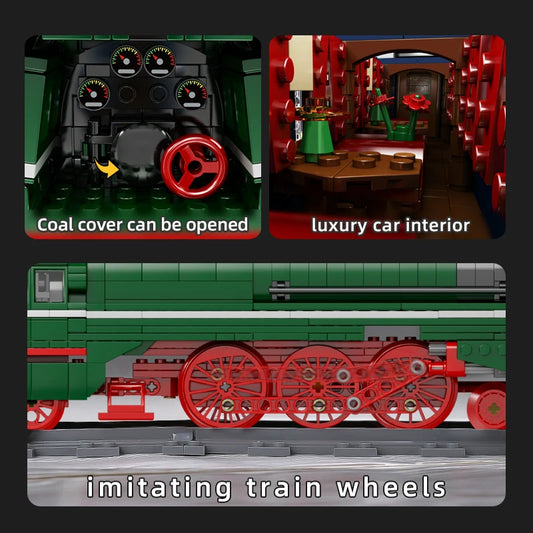 Comnox - Mould King - BR18 201 Duitse Stoomtrein Bouwset - 2348 Stukjes - LEGO Compatible - Educatief Speelgoed - Comnox Company
