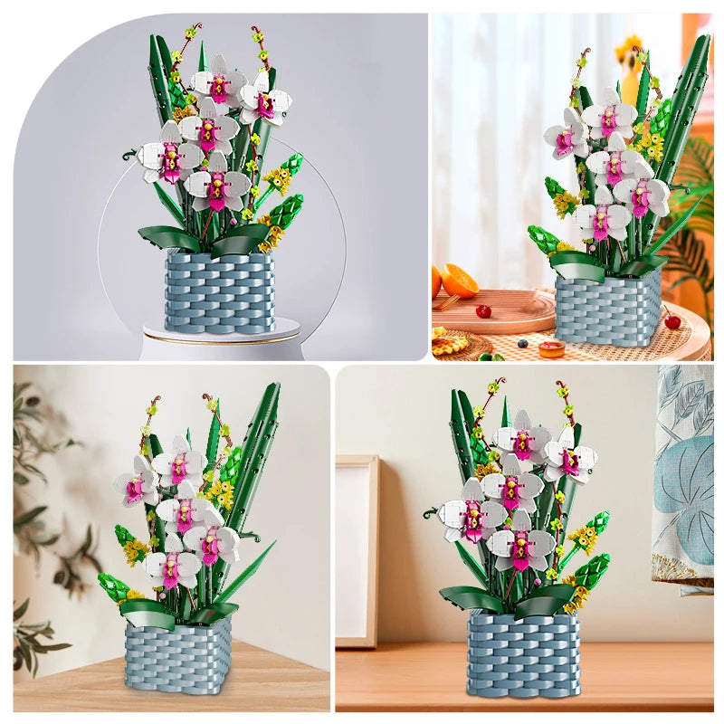 Comnox - Mould King - Bloemenboeket Bouwset - 1158 Stukjes - LEGO Compatible - Decoratieve Bloemenpracht - Orchidee - Comnox Company