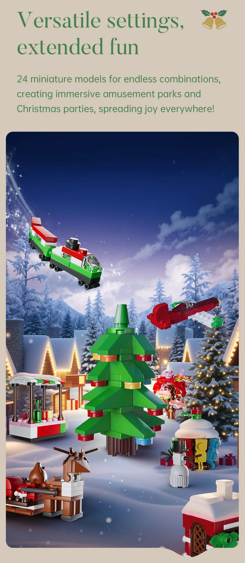 Comnox - Mould King - Kerst Countdown Kalender - 694 Stukjes - LEGO Compatible - Kerstcadeau - Groen - Comnox Company