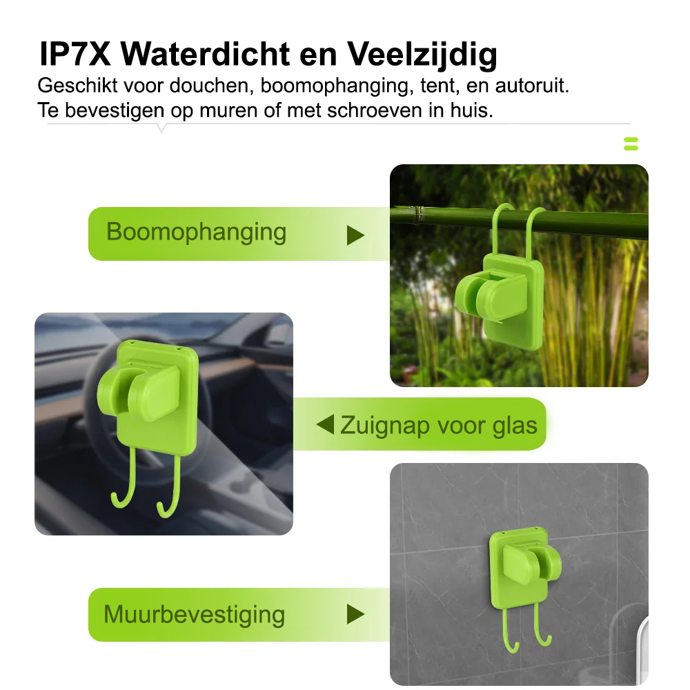 Comnox - Draagbare Camping Douchepomp - Digitale Display - Oplaadbaar - Buitendouche met Waterstop - 6000mAh Battery - Camping Shower - Groen - Comnox Company